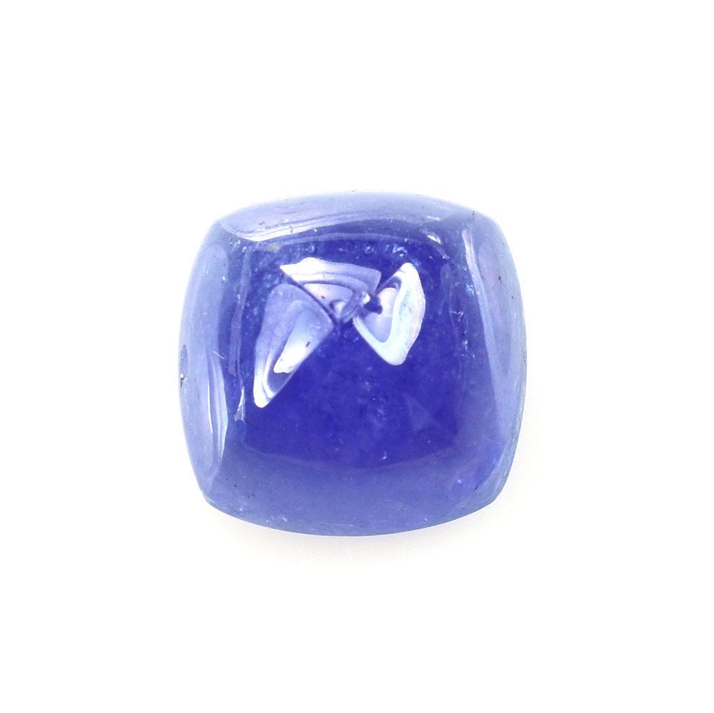 MILKY TANZANITE SUGARLOAF CUSHION CAB (AAA/MILKY) 10X10MM 6.13 Cts.