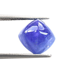 MILKY TANZANITE SUGARLOAF CUSHION CAB (AAA/MILKY) 10X10MM 6.13 Cts.