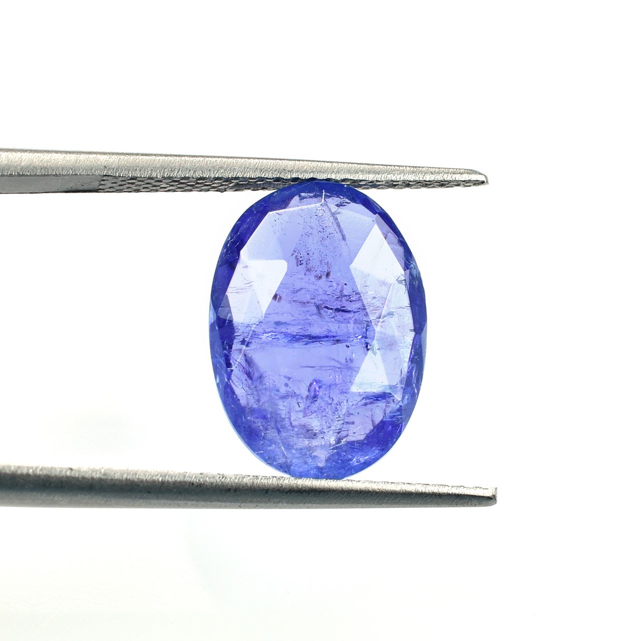 TANZANITE (MILKY) ROSE CUT BRIOLETTE OVAL (AA)(SEMI MILKY) 14.00X10.00 MM 5.55 Cts.