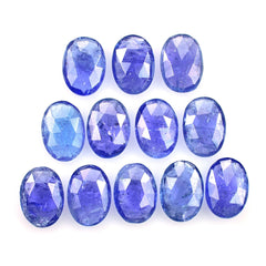 TANZANITE (MILKY) ROSE CUT BRIOLETTE OVAL (AA)(SEMI MILKY) 14.00X10.00 MM 5.55 Cts.