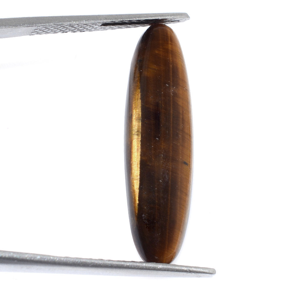 YELLOW TIGER'S EYE QUARTZ OVAL CAB 28.50X8MM 8.14 Cts.