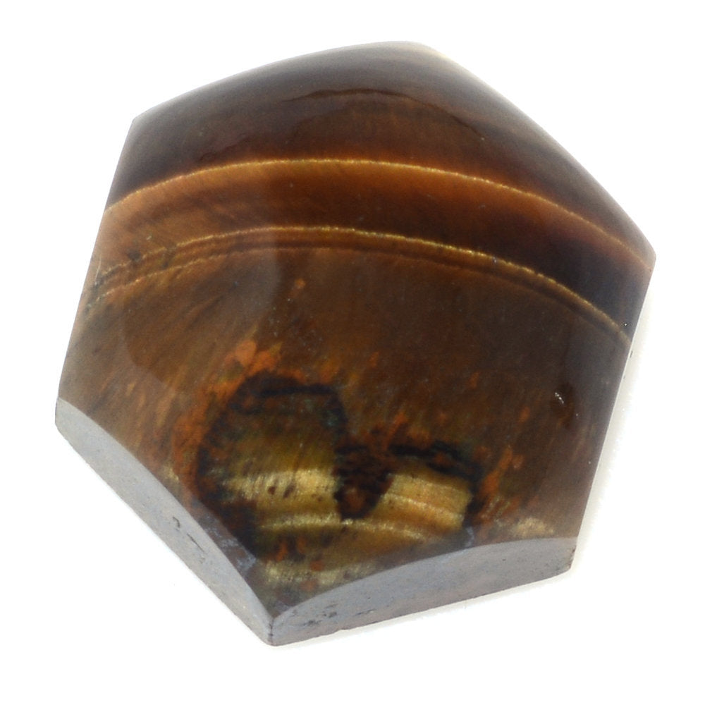 YELLOW TIGER'S EYE QUARTZ HEXAGON CAB 15MM 17.35 Cts.