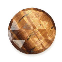 YELLOW TIGER'S EYE QUARTZ ROSE CUT BRIOLETTE ROUND 8MM 1.45 Cts.