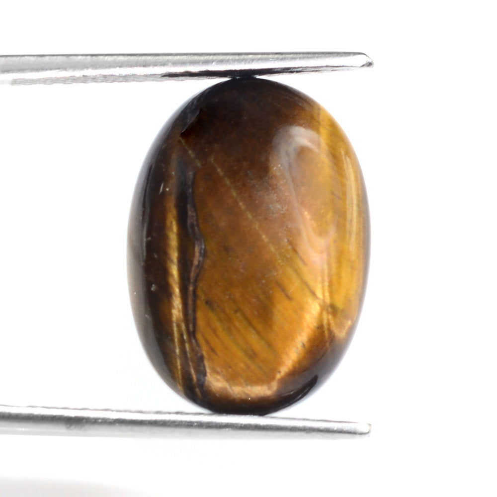 YELLOW TIGER'S EYE OVAL CAB 18X13MM 9.45 Cts.