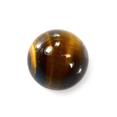 YELLOW TIGER EYE HIGH DOME ROUND CAB 10.00MM 5.07 Cts.