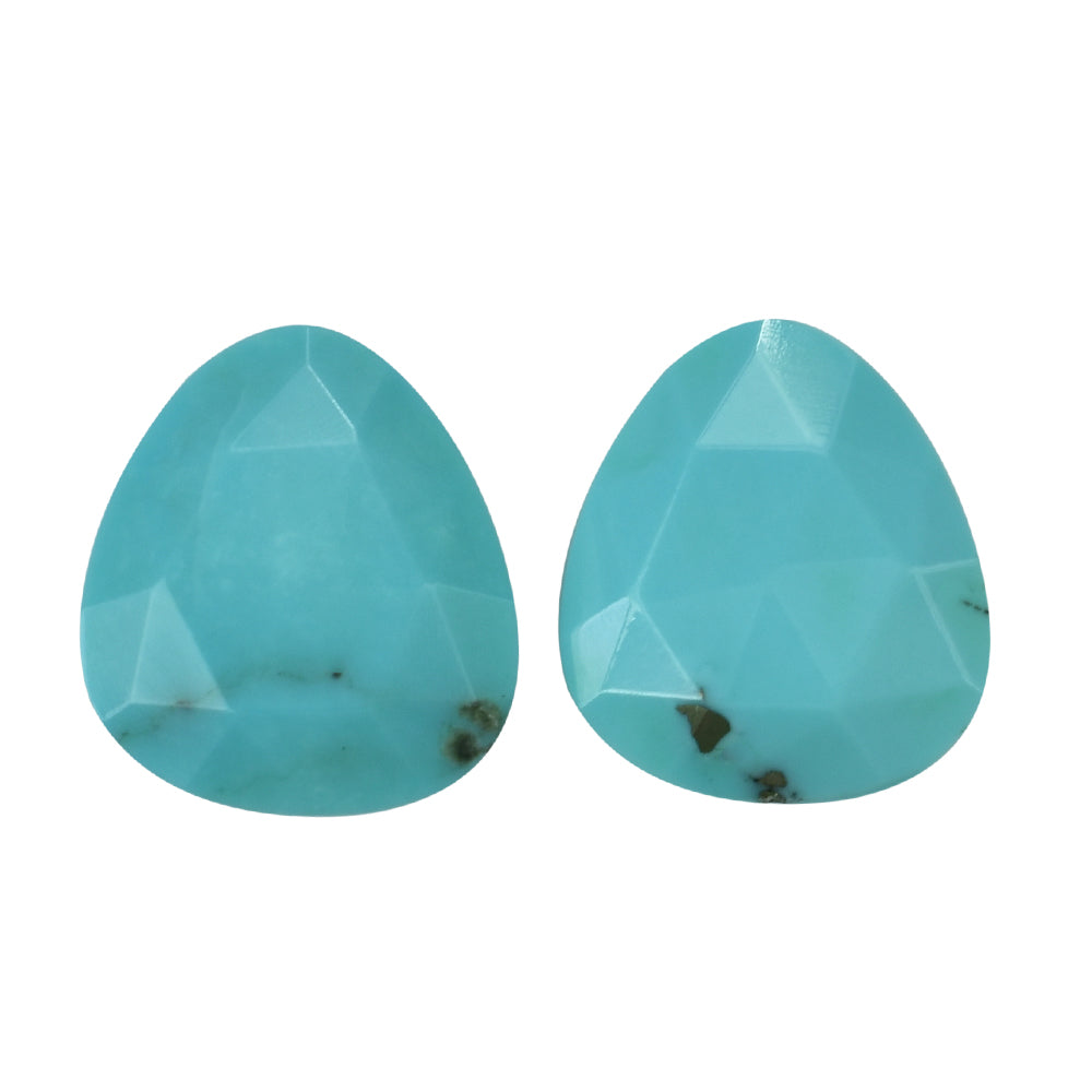 TURQUOISE ROSE CUT BRIOLETTE IRREGULAR TRILLION 16X14MM 5.65 Cts.