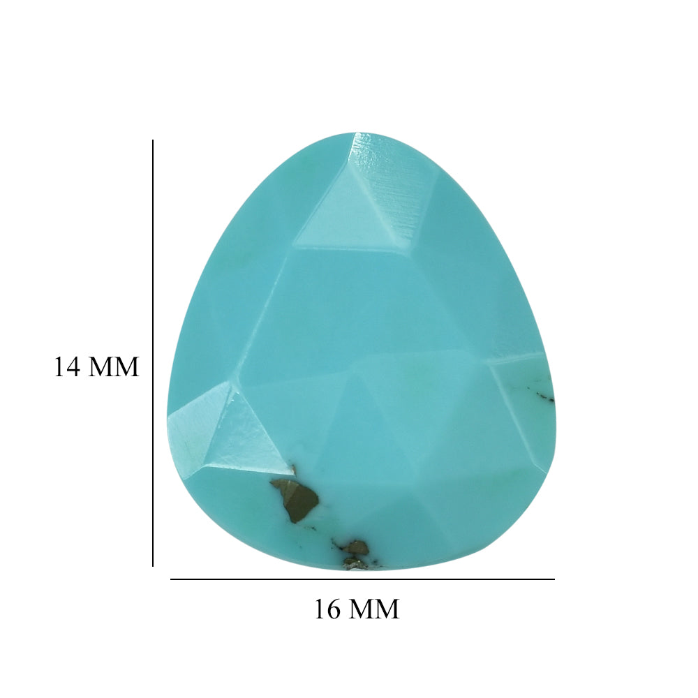 TURQUOISE ROSE CUT BRIOLETTE IRREGULAR TRILLION 16X14MM 5.65 Cts.