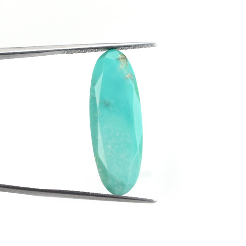TURQUOISE CUT OVAL BOTH SIDE TABLE 29X10MM 8.9 Cts.