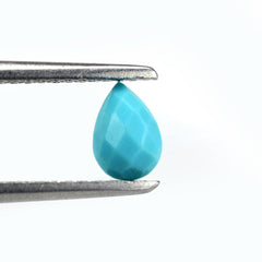 NATURAL TURQUOISE CHECKER PEAR CAB 6X4MM 0.36 Cts.