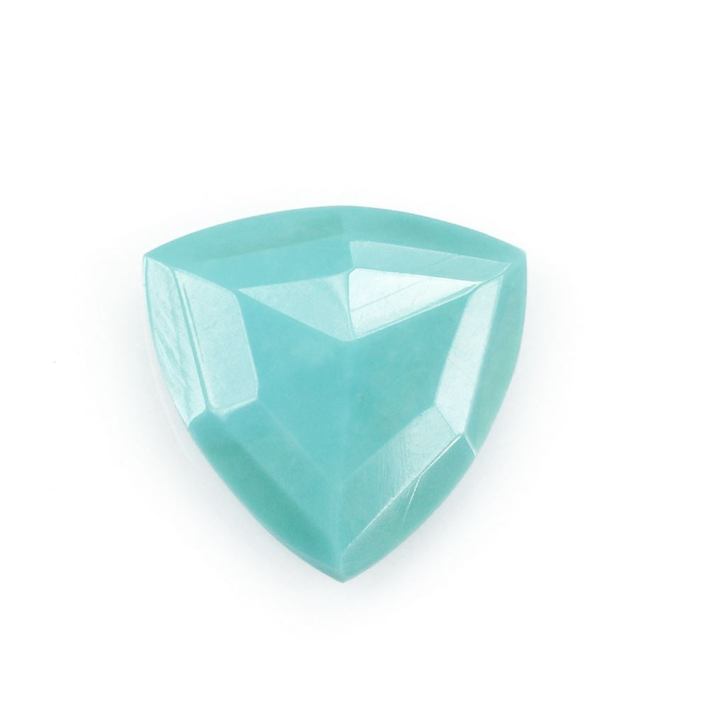 NATURAL TURQUOISE CUT TRILLION CROSS CUT BACK 18MM 9.08 Cts.