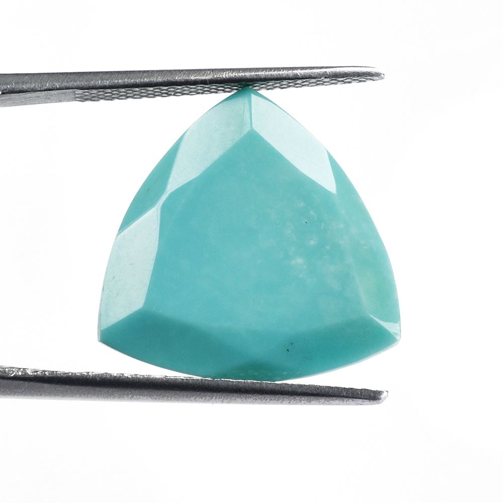 NATURAL TURQUOISE CUT TRILLION CROSS CUT BACK 18MM 9.08 Cts.