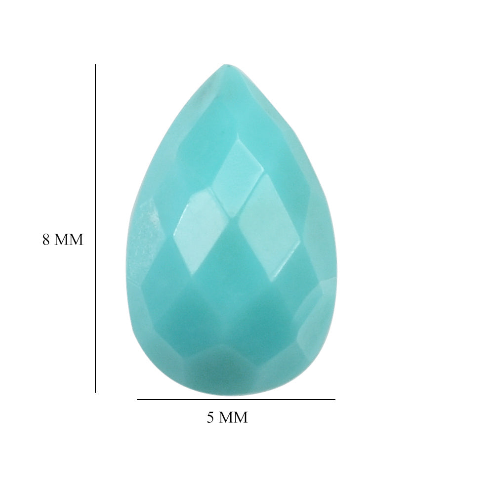 TURQUOISE CHECKER PEAR CAB 8X5MM 0.80 Cts.