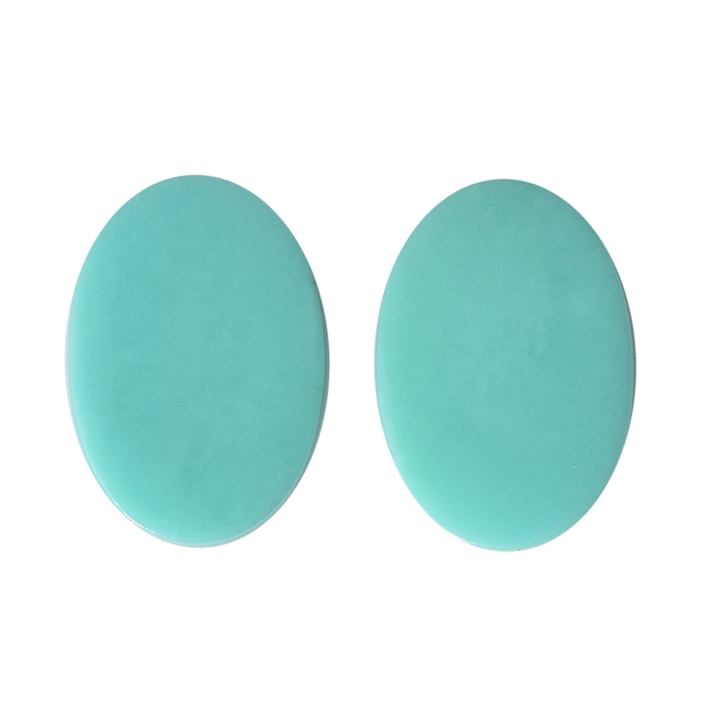 TURQUOISE OVAL PLATE (BLUE GREEN) 13X9MM 2.35 Cts.