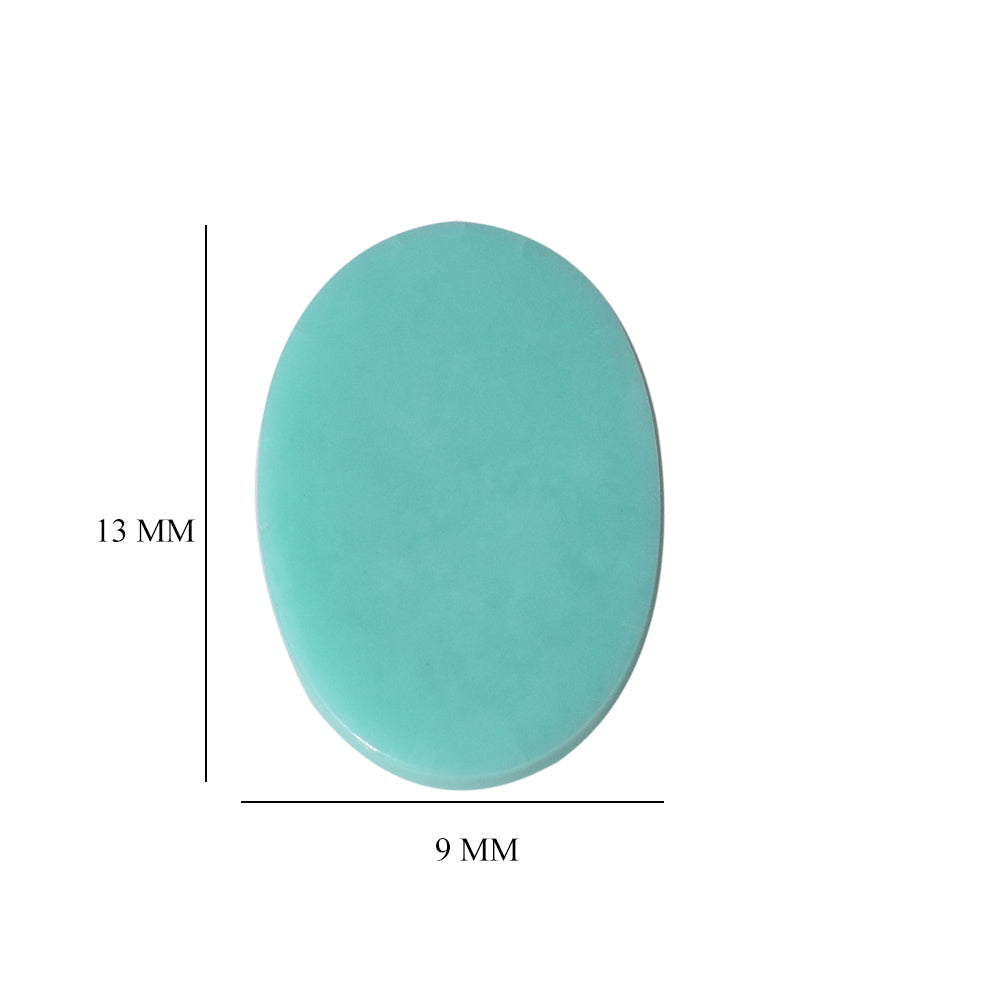 TURQUOISE OVAL PLATE (BLUE GREEN) 13X9MM 2.35 Cts.