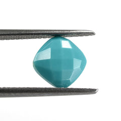TURQUOISE BRIOLETTE CUSHION (HALF DRILL) 8MM 2.13 Cts.