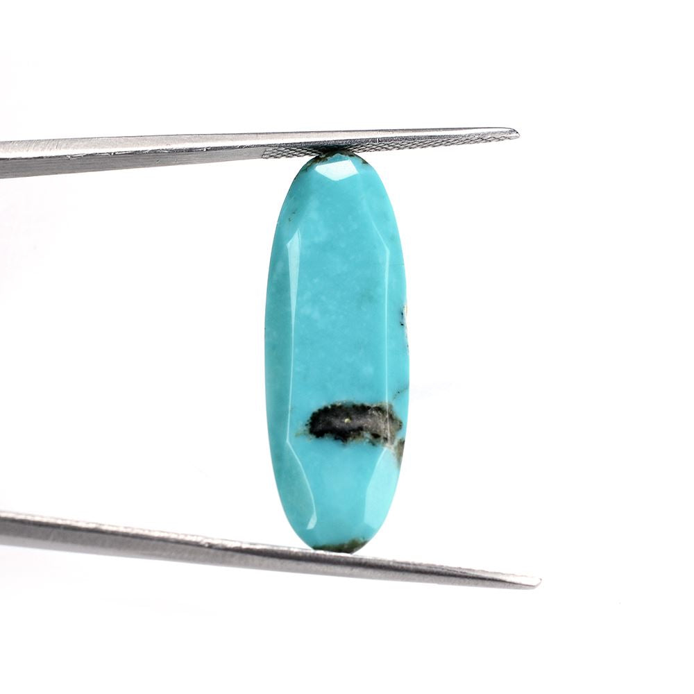 NATURAL TURQUOISE BOTH SIDE TABLE CUT OVAL 29X10MM 9.25 Cts.