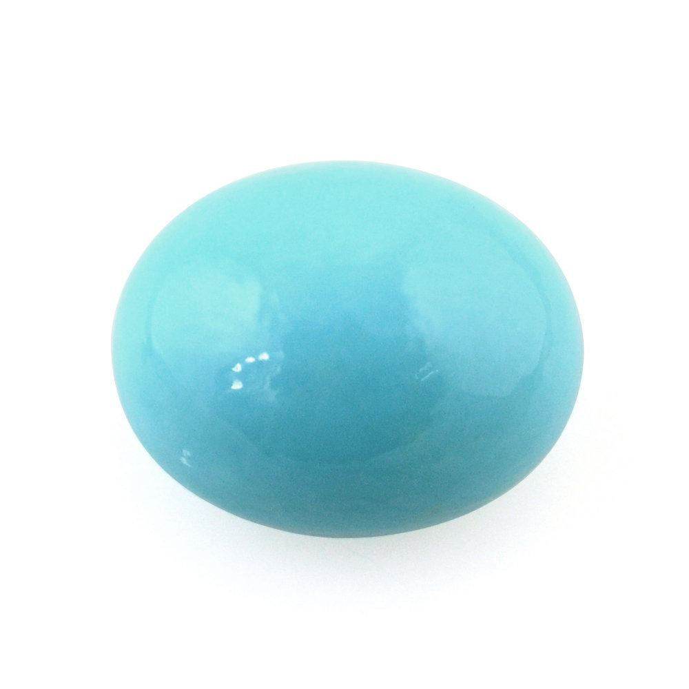 MEXICAN TURQUOISE OVAL CAB WITH FROSETD DOMED BOTTOM 10X8MM 3.31 Cts.