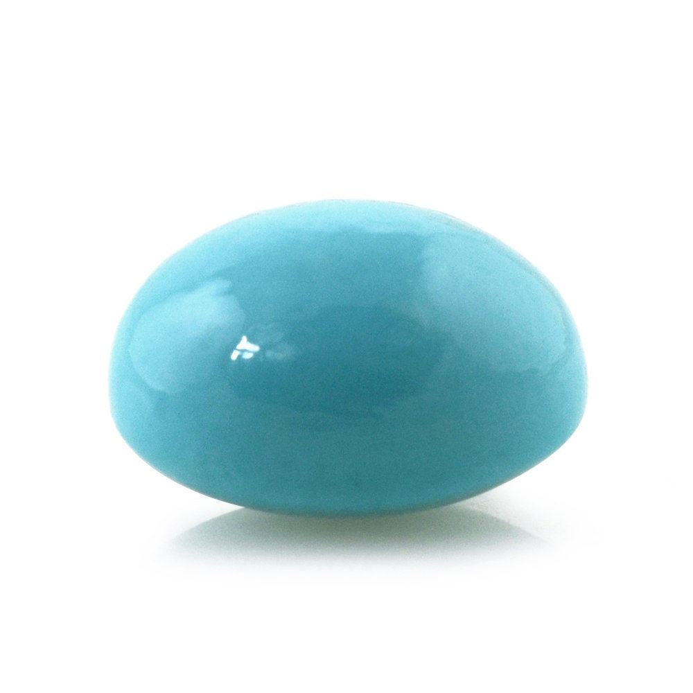 MEXICAN TURQUOISE OVAL CAB WITH FROSETD DOMED BOTTOM 10X8MM 3.31 Cts.
