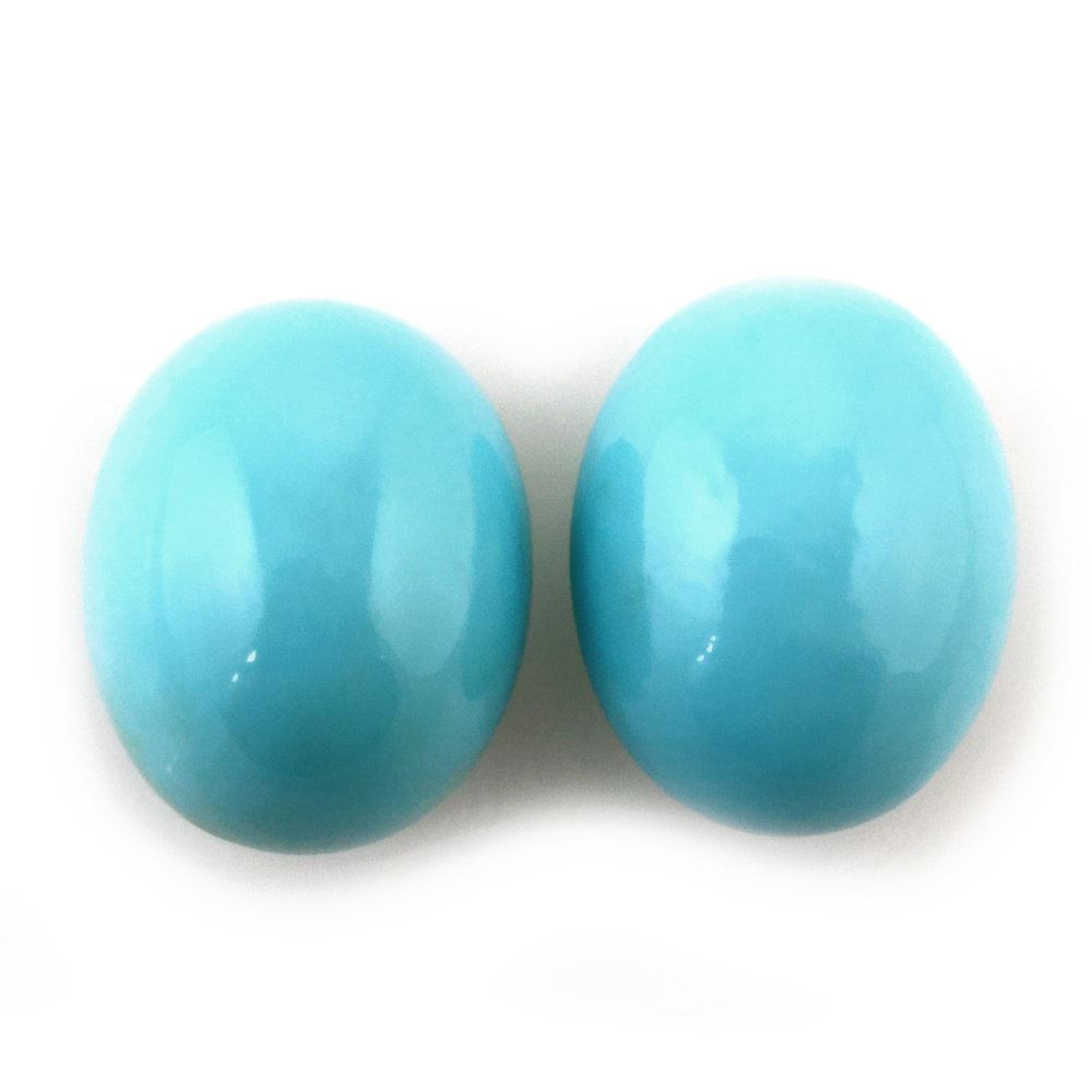 MEXICAN TURQUOISE OVAL CAB WITH FROSETD DOMED BOTTOM 10X8MM 3.31 Cts.