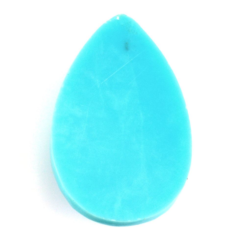 MEXICAN TURQUOISE CHECKER PEAR CAB 15X10MM 4.00 Cts.