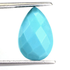 MEXICAN TURQUOISE CHECKER PEAR CAB 15X10MM 4.00 Cts.