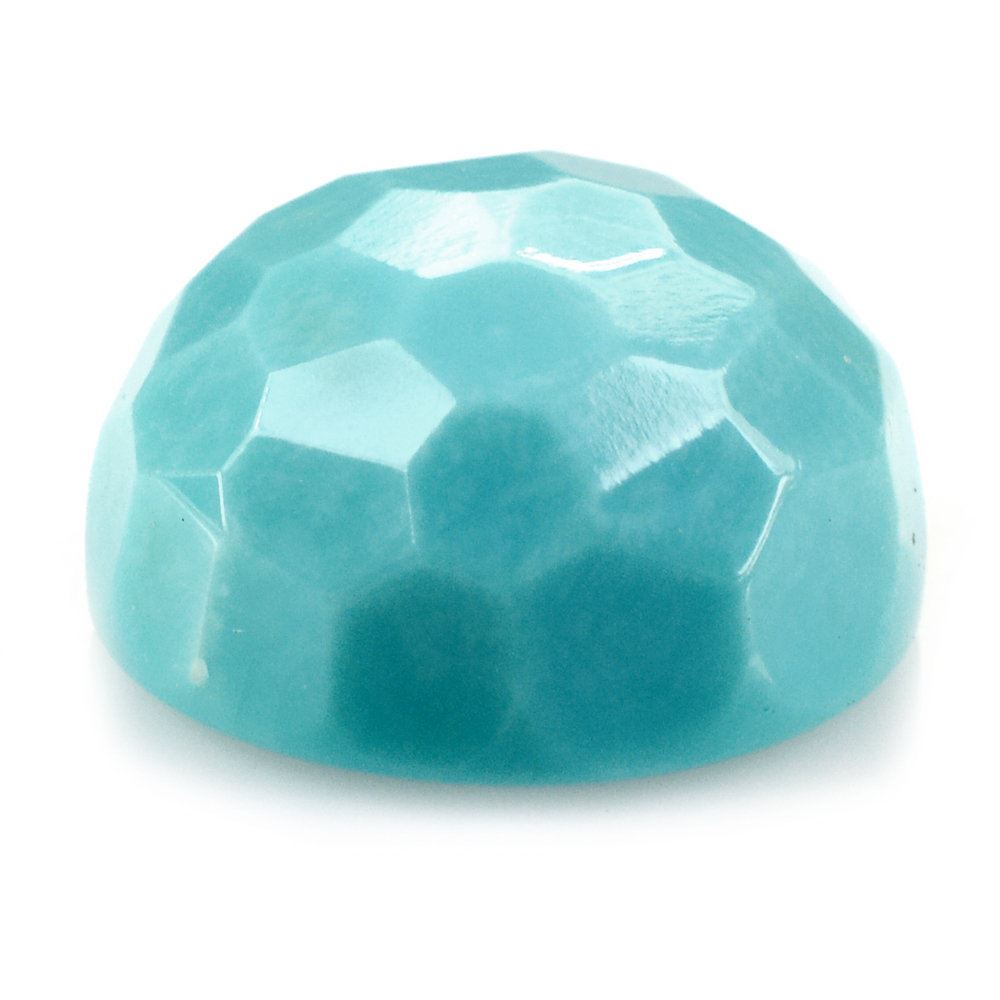 MEXICAN TURQUOISE IRREGULAR CUT ROUND CAB 12MM 6.75 Cts.