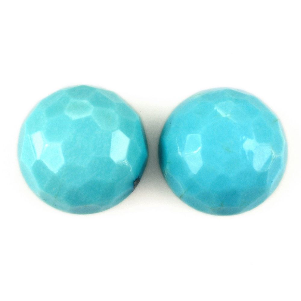 MEXICAN TURQUOISE IRREGULAR CUT ROUND CAB 12MM 6.75 Cts.