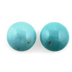MEXICAN TURQUOISE LENTIL ROUND 10MM 3.28 Cts.