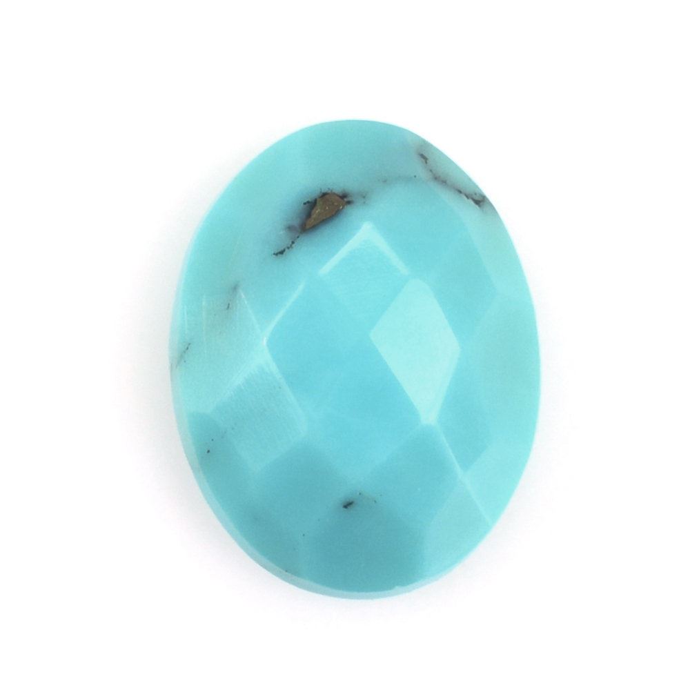 MEXICAN TURQUOISE CHECKER OVAL CAB 9X7MM 1.30 Cts.