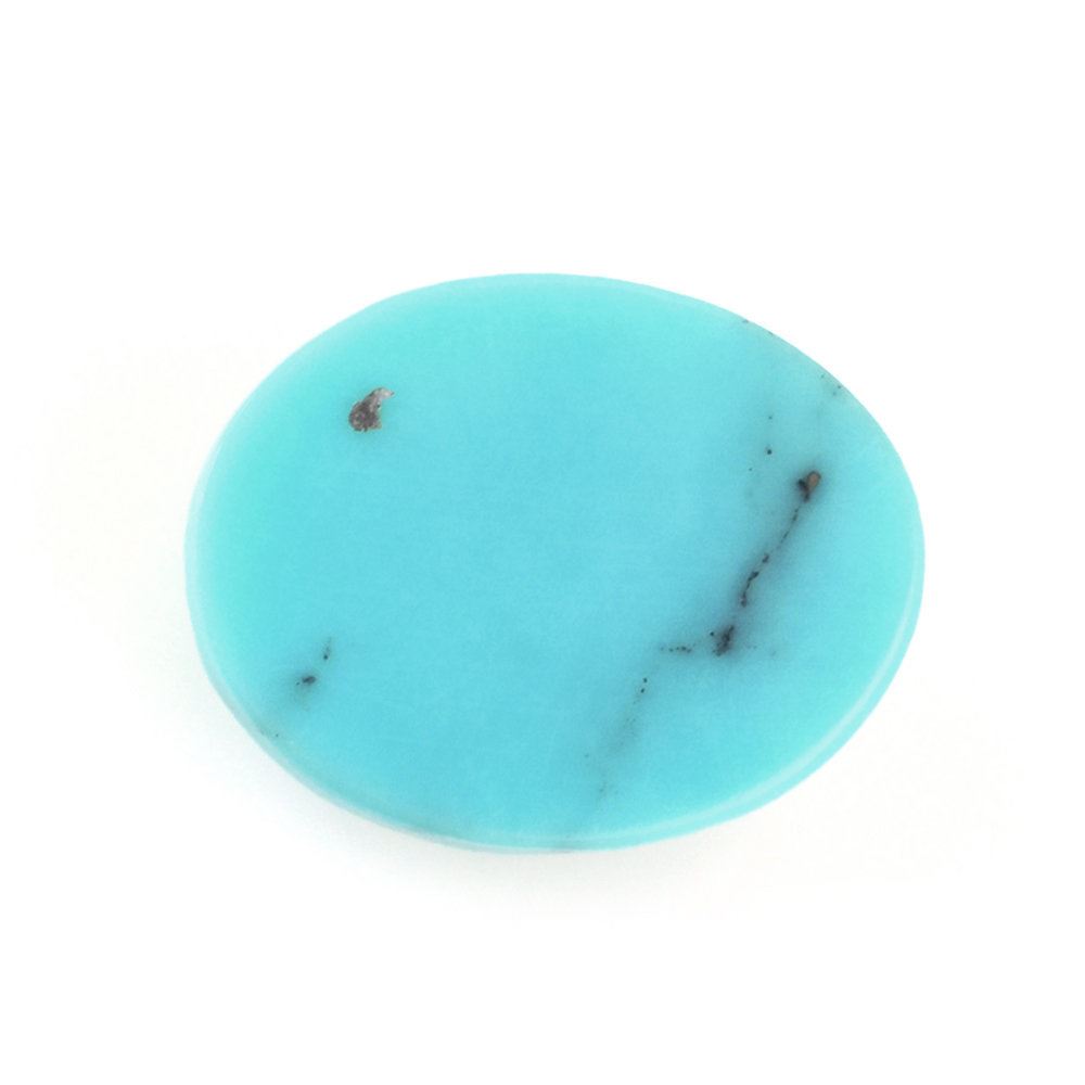 MEXICAN TURQUOISE CHECKER OVAL CAB 9X7MM 1.30 Cts.