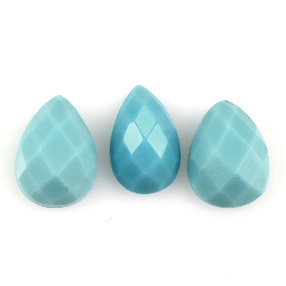 MEXICAN TURQUOISE CHECKER PEAR CAB 8X6MM 0.96 Cts.