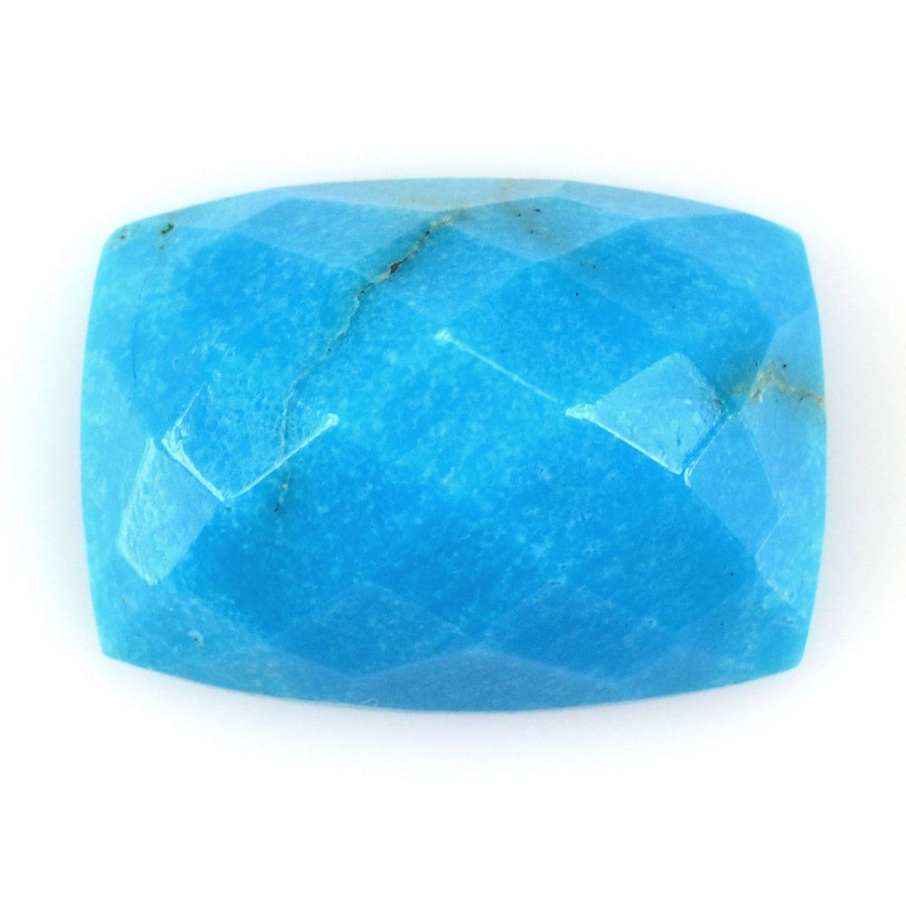 NATURAL TURQUOISE CHECKER CUSHION CAB 18X13MM 13.15 Cts.