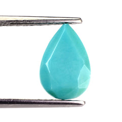 NATURAL TURQUOISE BOTH SIDE TABLE CUT PEAR 12X8MM 2.37 Cts.