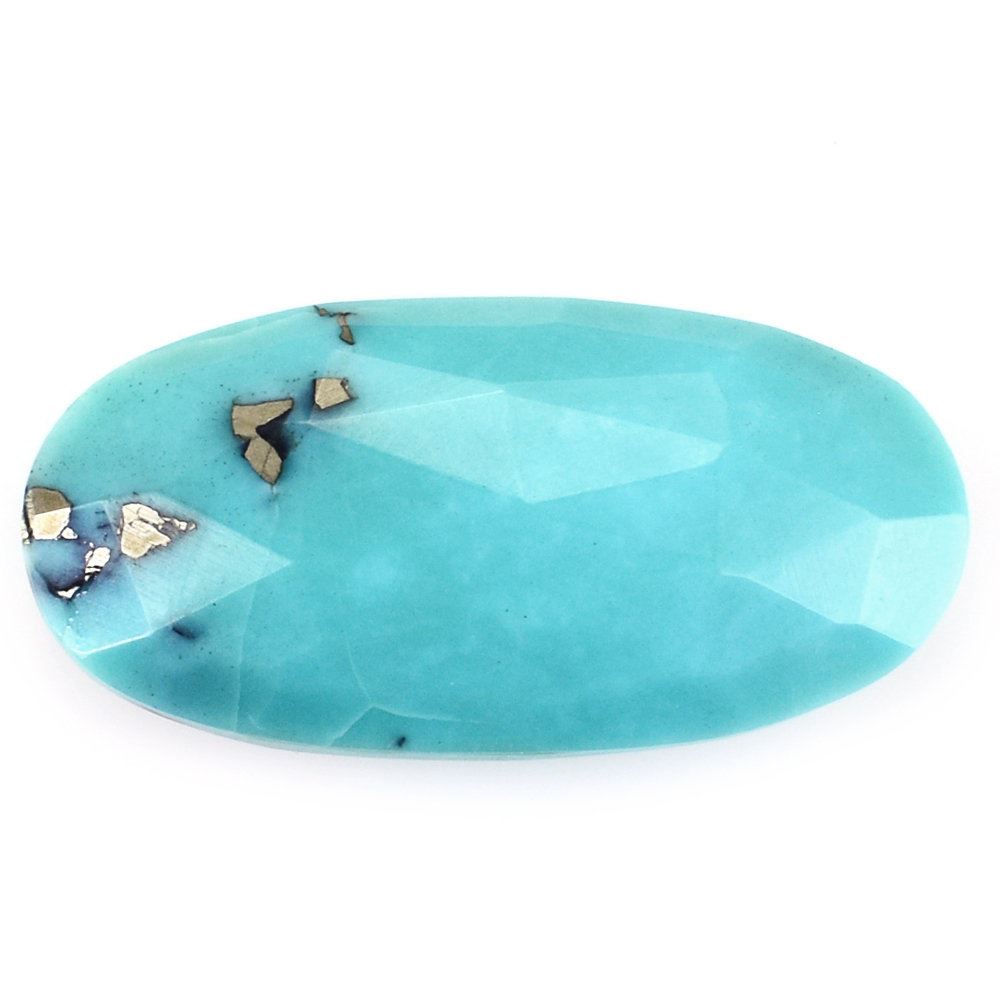 TURQUOISE ROSE CUT BRIOLETTE OVAL (MATRIX) 20X10MM 6.36 Cts.