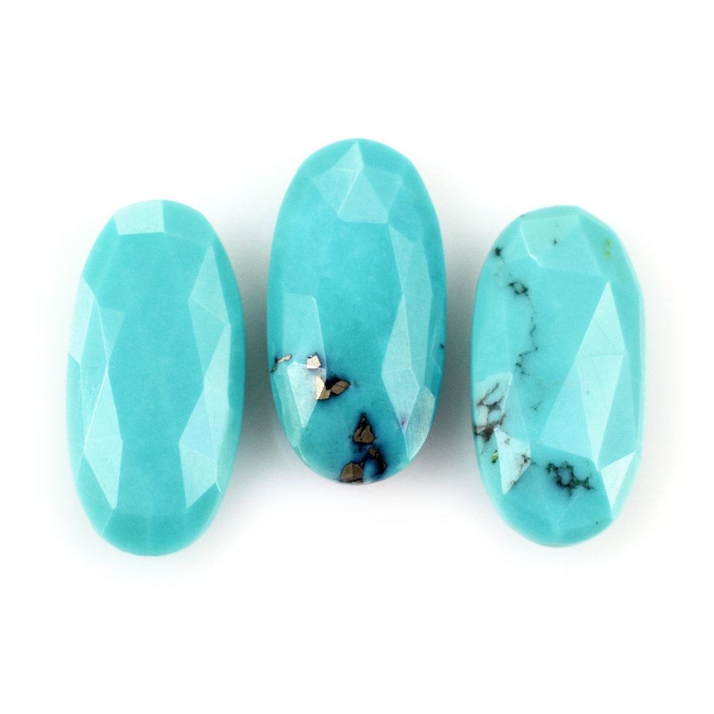 TURQUOISE ROSE CUT BRIOLETTE OVAL (MATRIX) 20X10MM 6.36 Cts.