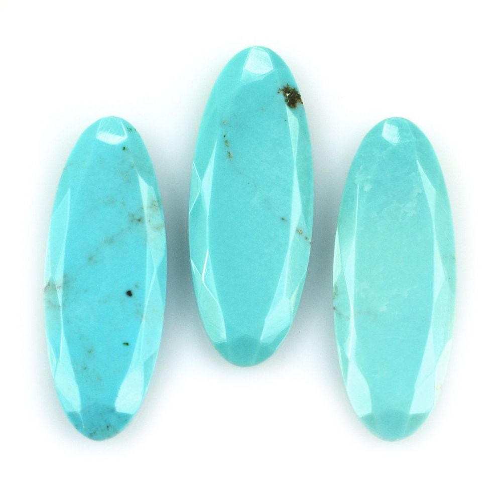 TURQUOISE BOTH SIDE TABLE CUT OVAL (MATRIX) 35X13MM 13.33 Cts.
