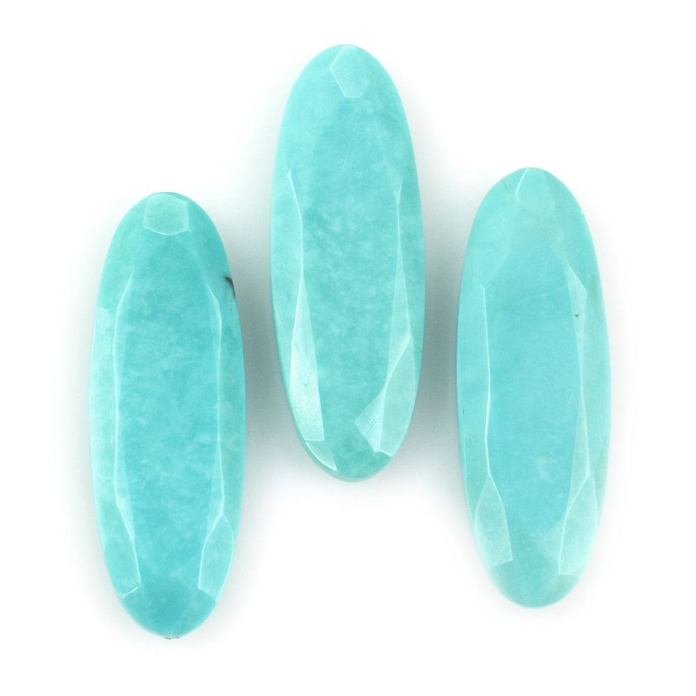 TURQUOISE BOTH SIDE TABLE CUT OVAL 28.50X10MM 9.16 Cts.