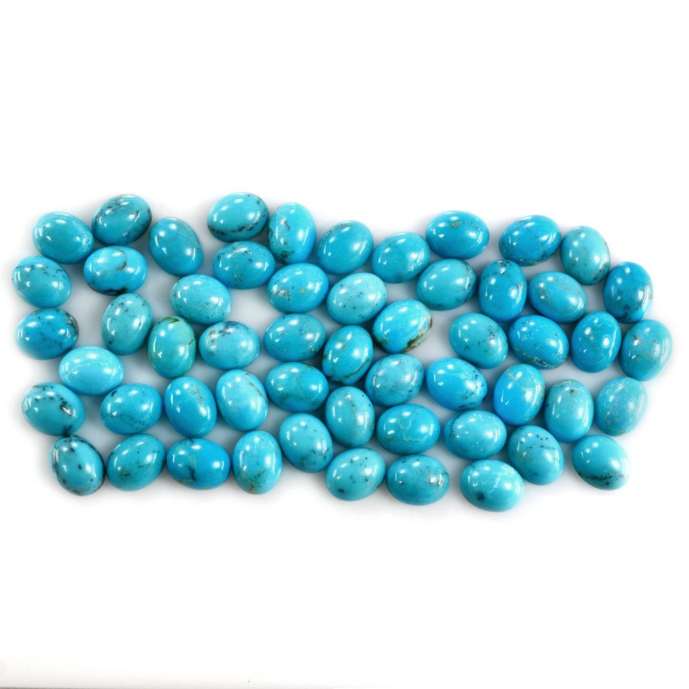 MEXICAN TURQUOISE OVAL CAB (MATRIX) 9X7MM 1.69 Cts.