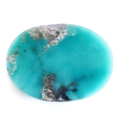 MEXICAN TURQUOISE PLAIN OVAL CAB WITH MATRIX 16X12MM 8.94 Cts.