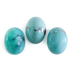 MEXICAN TURQUOISE PLAIN OVAL CAB WITH MATRIX 16X12MM 8.94 Cts.