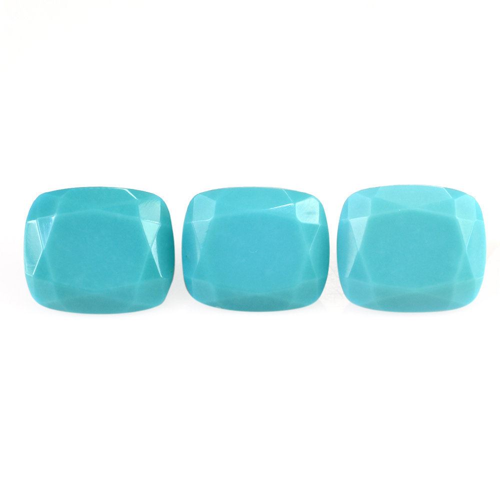 NATURAL TURQUOISE CUT CUSHION 14X12MM 9.10 Cts.
