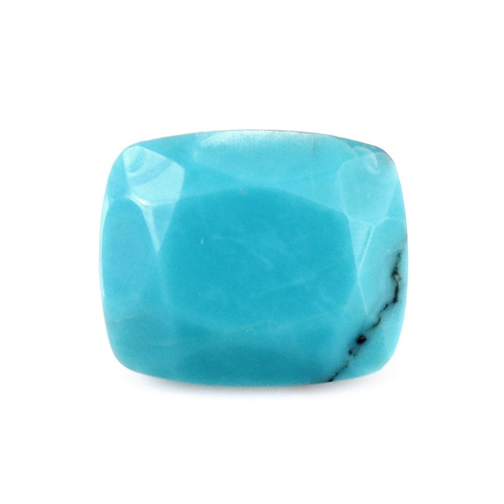NATURAL TURQUOISE CUT CUSHION (MATRIX) 12X10MM 5.23 Cts.