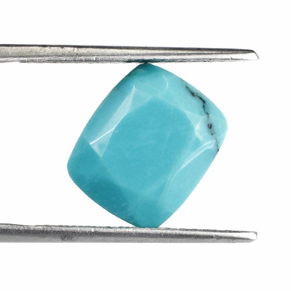 NATURAL TURQUOISE CUT CUSHION (MATRIX) 12X10MM 5.23 Cts.