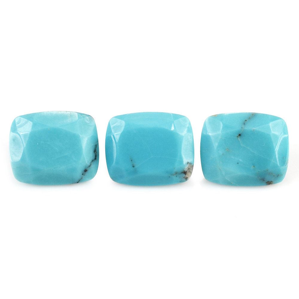 NATURAL TURQUOISE CUT CUSHION (MATRIX) 12X10MM 5.23 Cts.