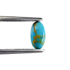 TURQUOISE OVAL CAB (BROWN MATRIX) 8X4MM 0.69 Cts.