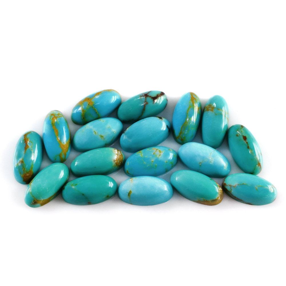 TURQUOISE OVAL CAB (BROWN MATRIX) 8X4MM 0.69 Cts.