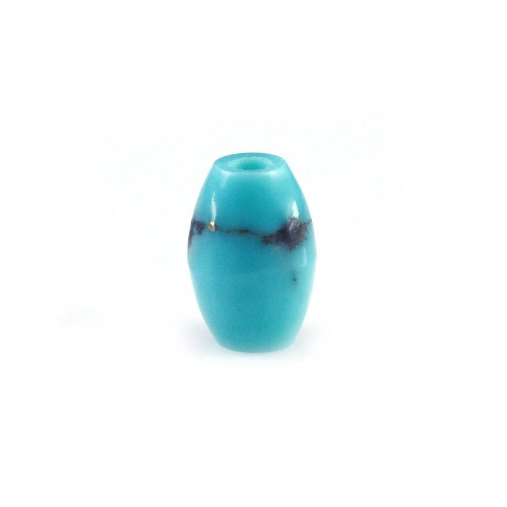 MEXICAN TURQUOISE PLAIN BARRAL (FULL DRILL 1MM) 6X4MM 0.80 Cts.