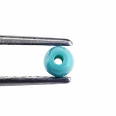 MEXICAN TURQUOISE PLAIN BARRAL (FULL DRILL 1MM) 6X4MM 0.80 Cts.