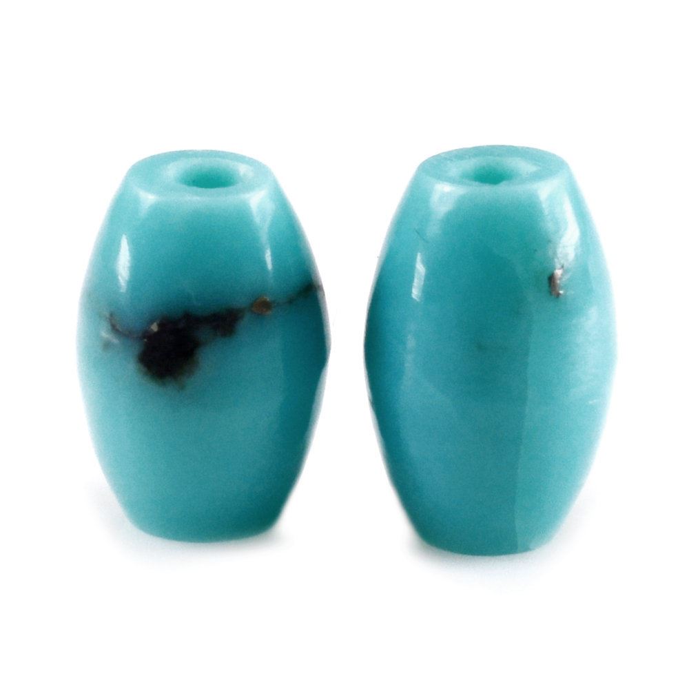 MEXICAN TURQUOISE PLAIN BARRAL (FULL DRILL 1MM) 6X4MM 0.80 Cts.