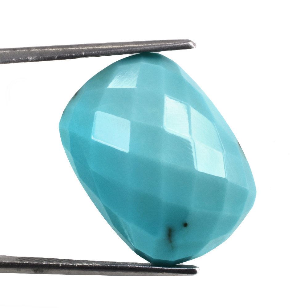TURQUOISE CHECKER CUSHION CAB (MATRIX) 21X15MM 17.10 Cts.